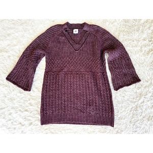 Cabi Chunky Knit Burgundy Tunic Sweater